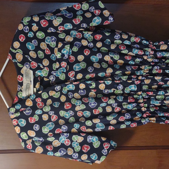 Vintage Liz Roberts 1970s maxi dress MCM modest pleated conservative candy balls - Picture 2 of 16